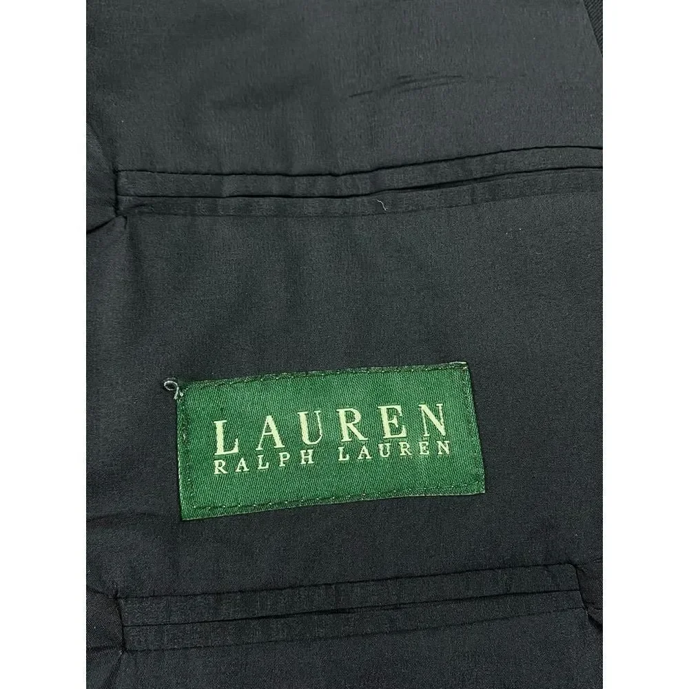 Lauren Ralph Lauren Two Button Suit Jacket Sport Coat Blazer Mens 42L Navy Blue